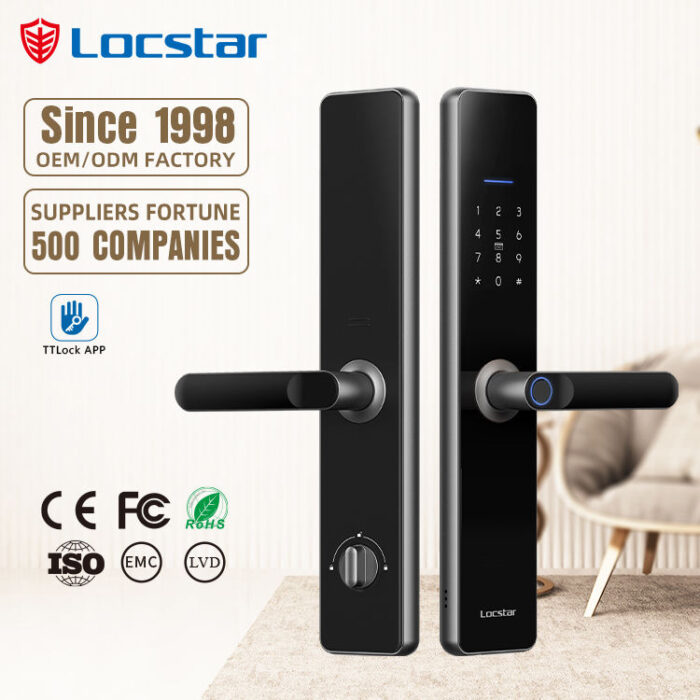 Locstar Wifi TTlock App Smart Door Lock Biometric Lock Fingerprint Door Handle Digital Keyless Lock - Image 1