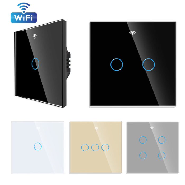 Bingoelec 10A Glass Touch WiFi Switch – EU/UK Smart Wall Light Switch with Tuya App - Image 1